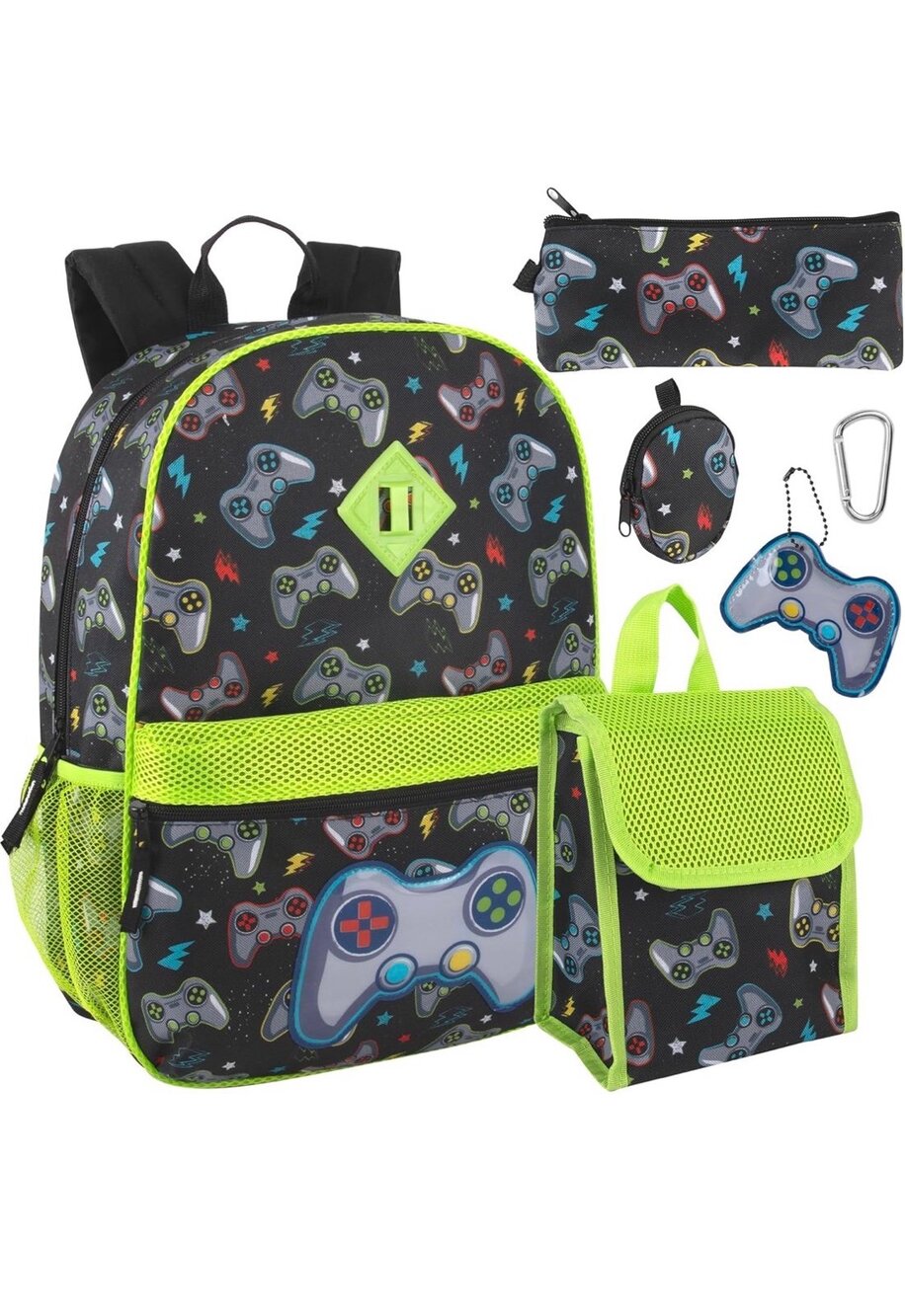 Trail maker Boys 6 in 1 School Backpack Set w/Lunch Box Pencil Case n more